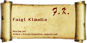 Faigl Klaudia névjegykártya